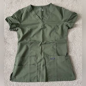 Sanibel Olive color Scrub top